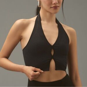 Anthropologie Black and Gray Textured Top